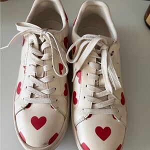Coach Sneakers with Red Hearts